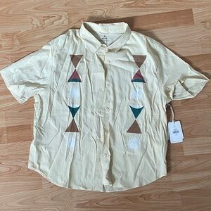 Roark Cream Geometric Blouse